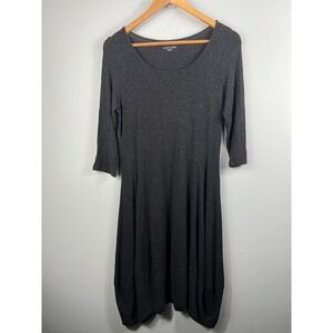 Eileen Fisher Stretch Italian Yarn Charcoal Gray‎ Casual Dress Small